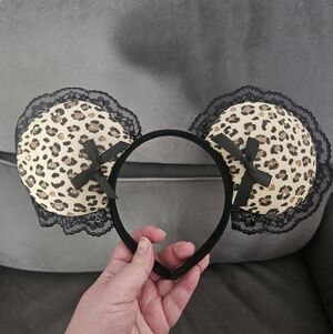 New never used Leopard print mouse ears